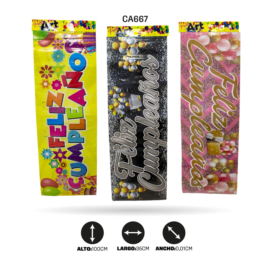 LETRERO FELIZ CUMPLEAÑOS GRANDE X350 []