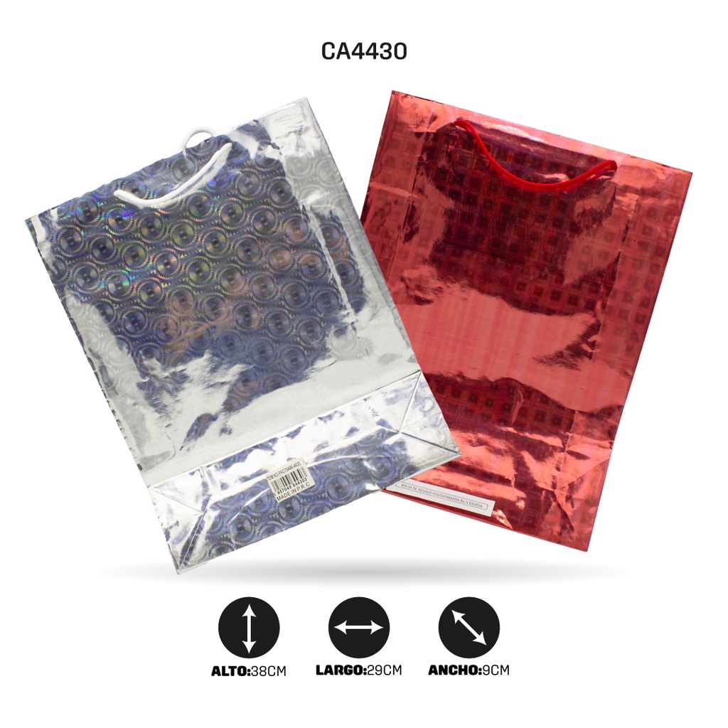 BOLSA DE REGALO HOLOGRAMADA NO.5 GRUESA [PAC70496-4430]