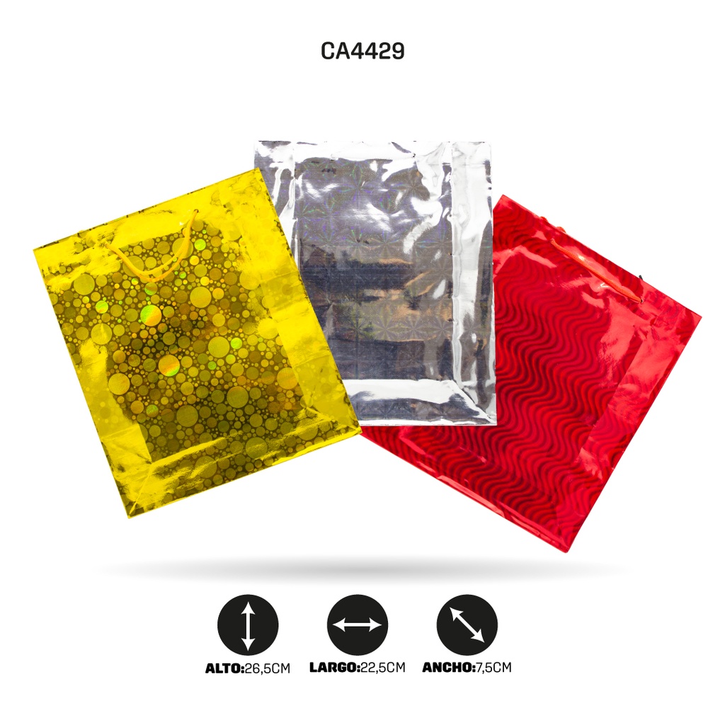 BOLSA DE REGALO HOLOGRAMADA N°3 GRUESA [PAC70494-4429]