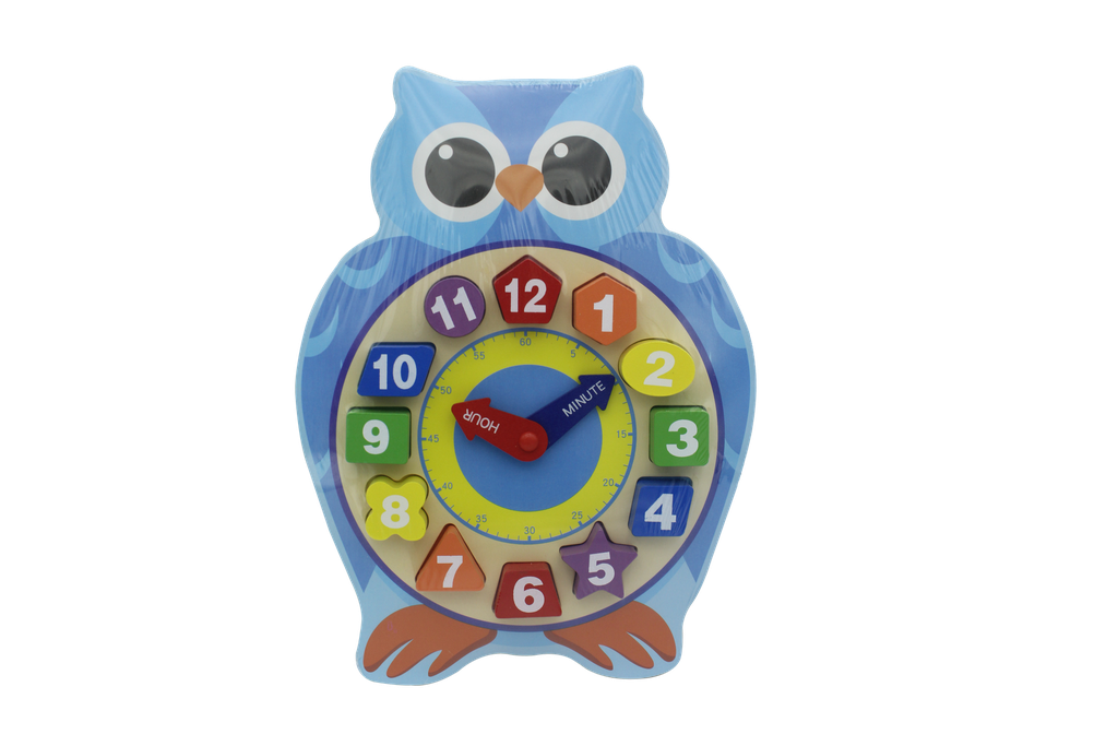 RELOJ DE BLOQUES DE CONSTRUCCIÓN  FIGURA RANA Y BÚHO [1970-190]