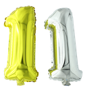 NUMEROS METALIZADOS DORADO Y PLATA No.1 DE 16" [PAC70611-4059]