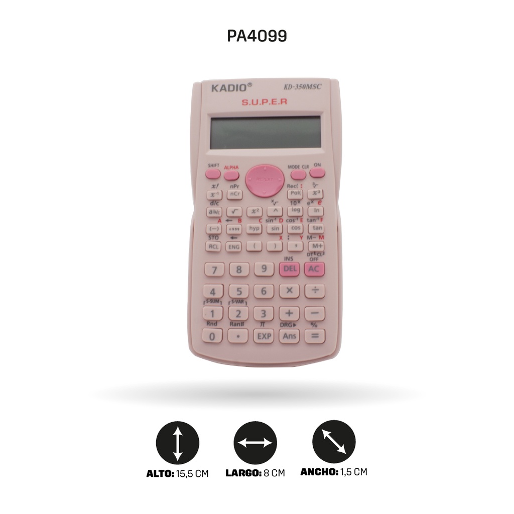 CALCULADORA CIENTIFICA KADIO KD350MS COLORES NEÓN Y PASTELES [PAC70004-4099]