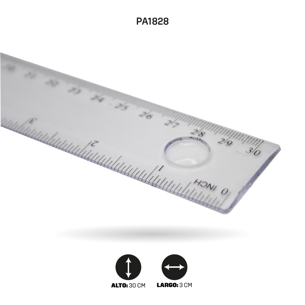 REGLA AH ROYAL TRANSLUCIDA GRUESA CON LUPA [PAC2081-1828]
