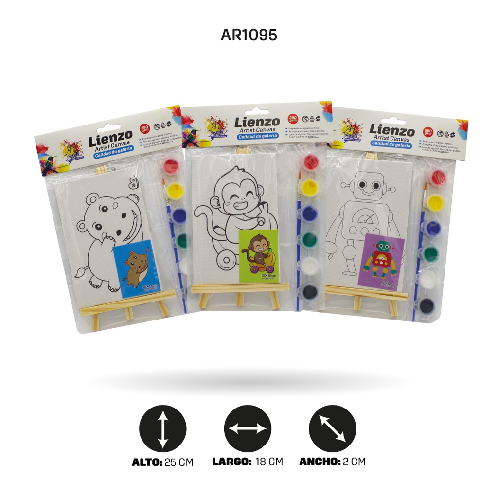 LIENZO SET DE ARTE CON CABALLETE PEQUEÑO [PAC3195]