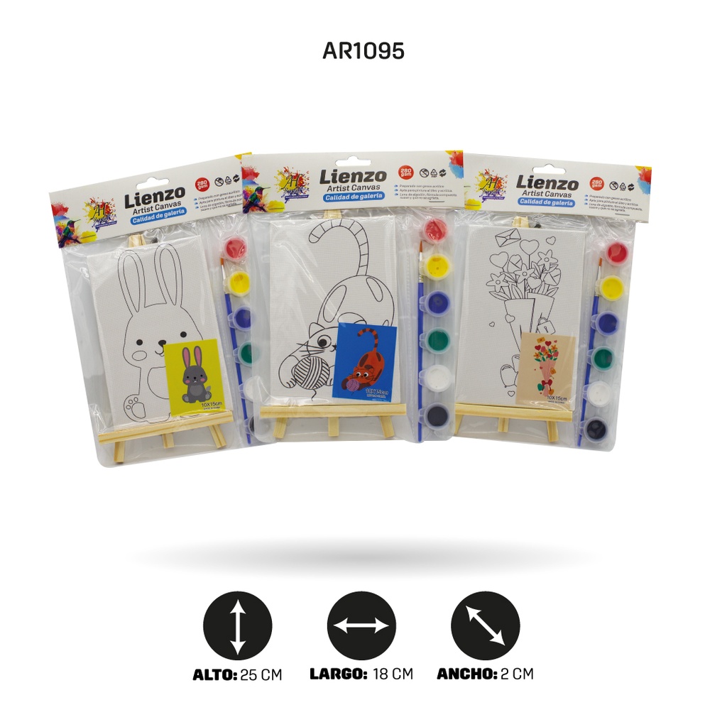 LIENZO SET DE ARTE CON CABALLETE PEQUEÑO [PAC3195]