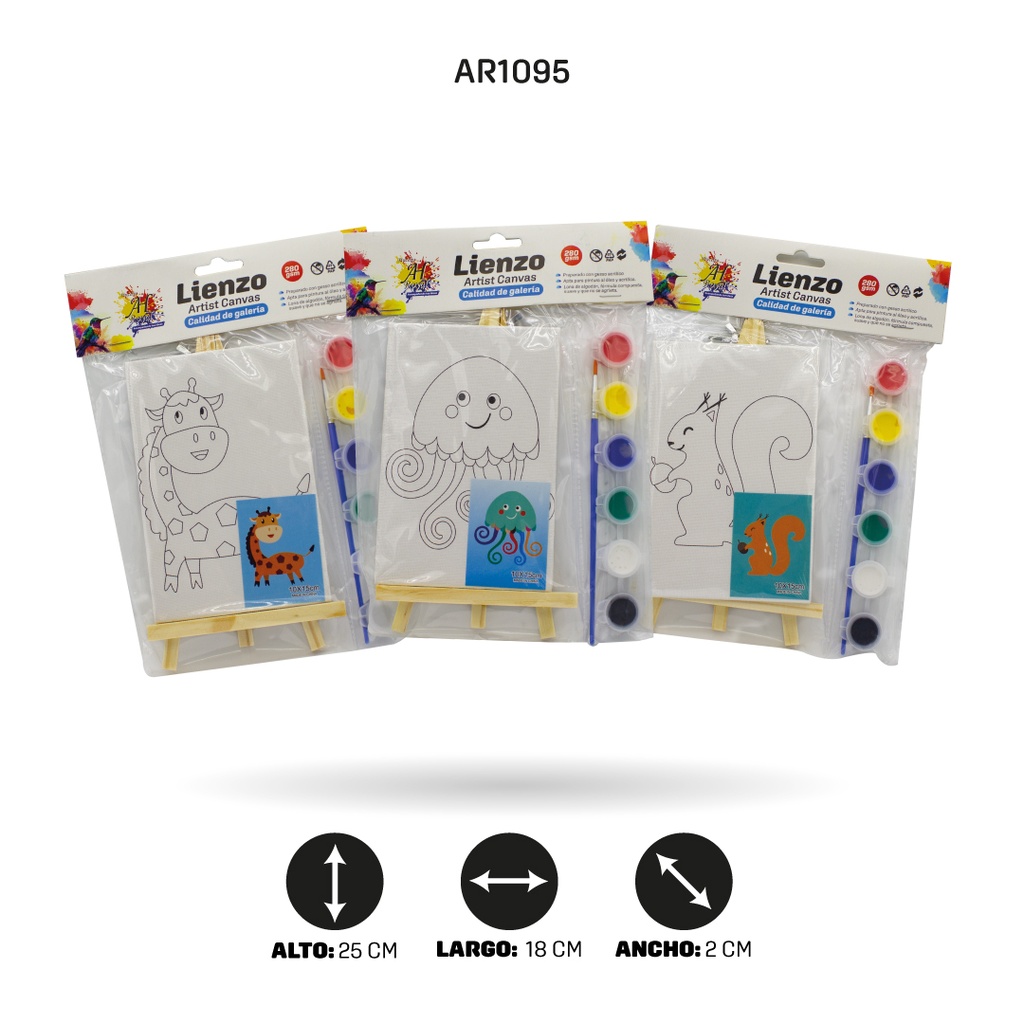 LIENZO SET DE ARTE CON CABALLETE PEQUEÑO [PAC3195]