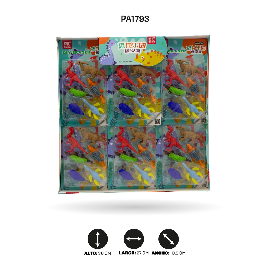 BORRADOR DINOSAURIO BOX 24 UND QH-8703 DINOSAURIOS [PAC4611]