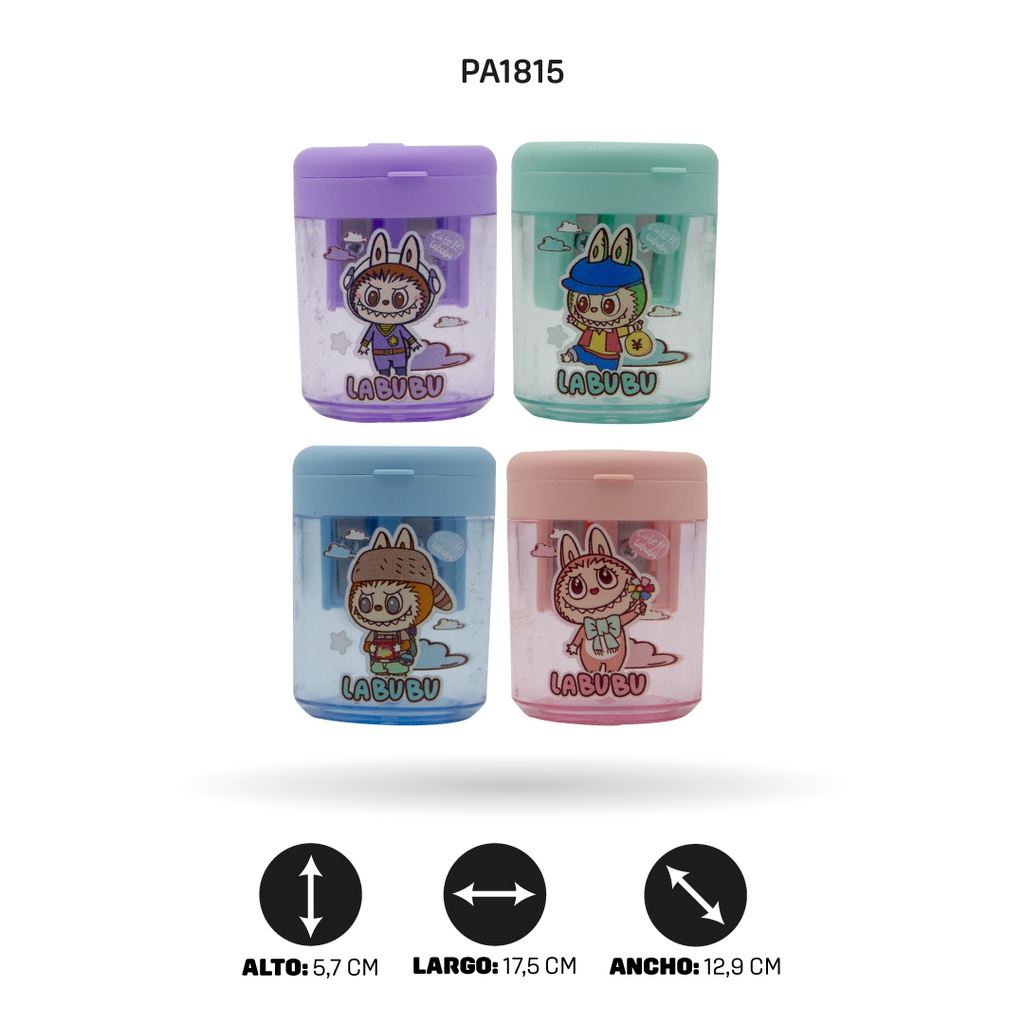 SACAPUNTAS BARRIL DOBLE ESTAMPADO X12 UND 615 [PAC4861]