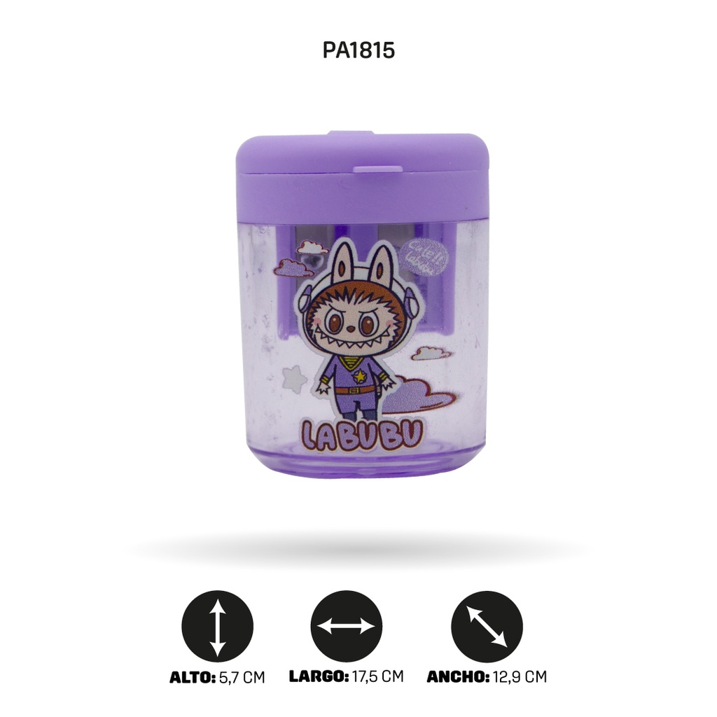 SACAPUNTAS BARRIL DOBLE ESTAMPADO X12 UND 615 [PAC4861]