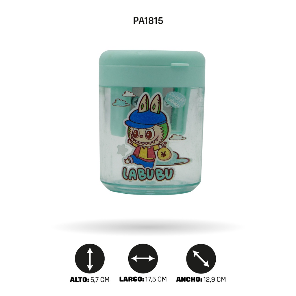 SACAPUNTAS BARRIL DOBLE ESTAMPADO X12 UND 615 [PAC4861]