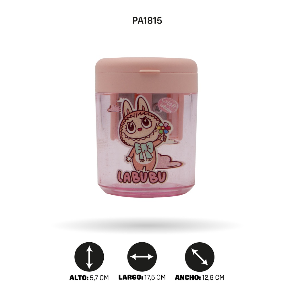 SACAPUNTAS BARRIL DOBLE ESTAMPADO X12 UND 615 [PAC4861]