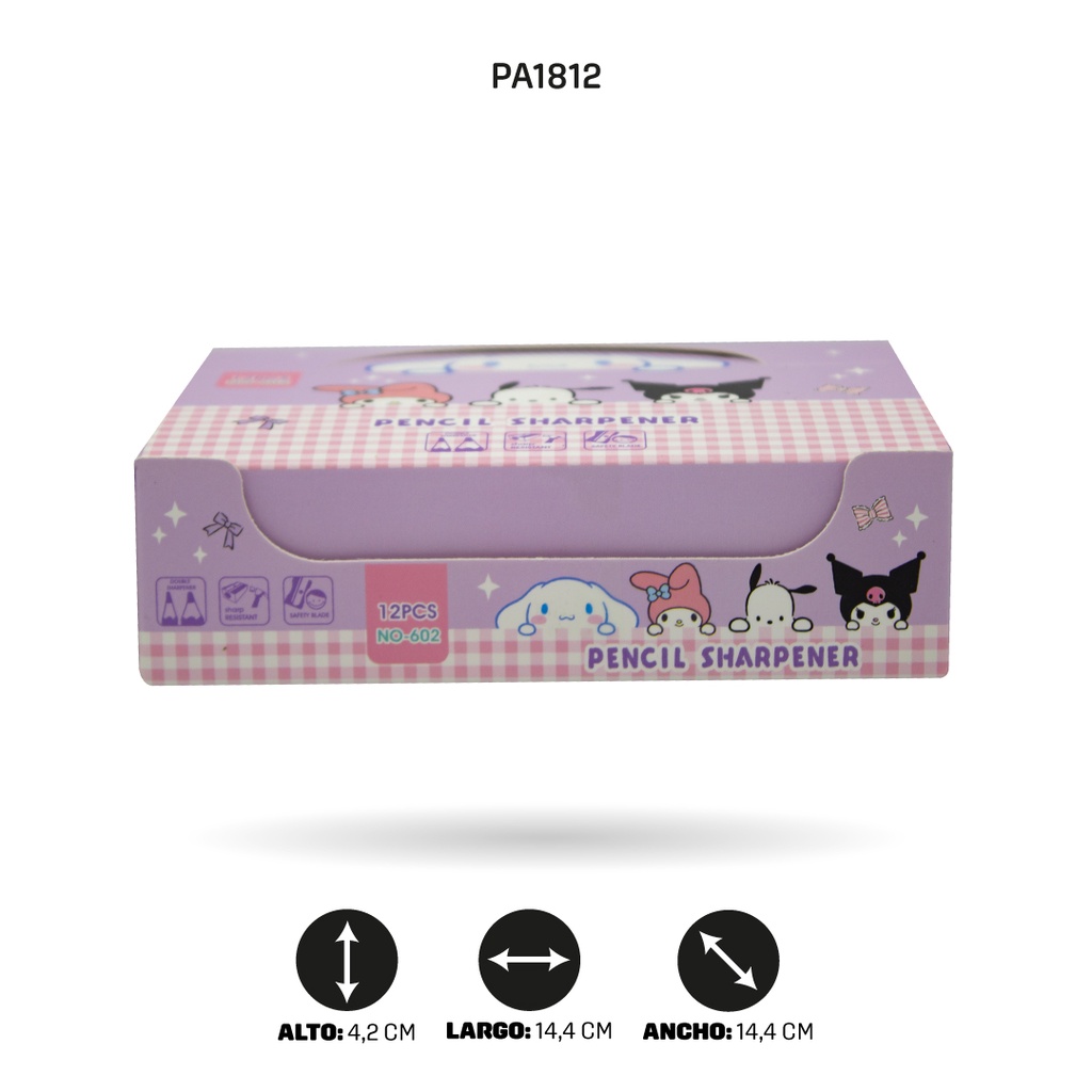 SACAPUNTAS PASTEL DOBLE X12 UND 602 [PAC4858]