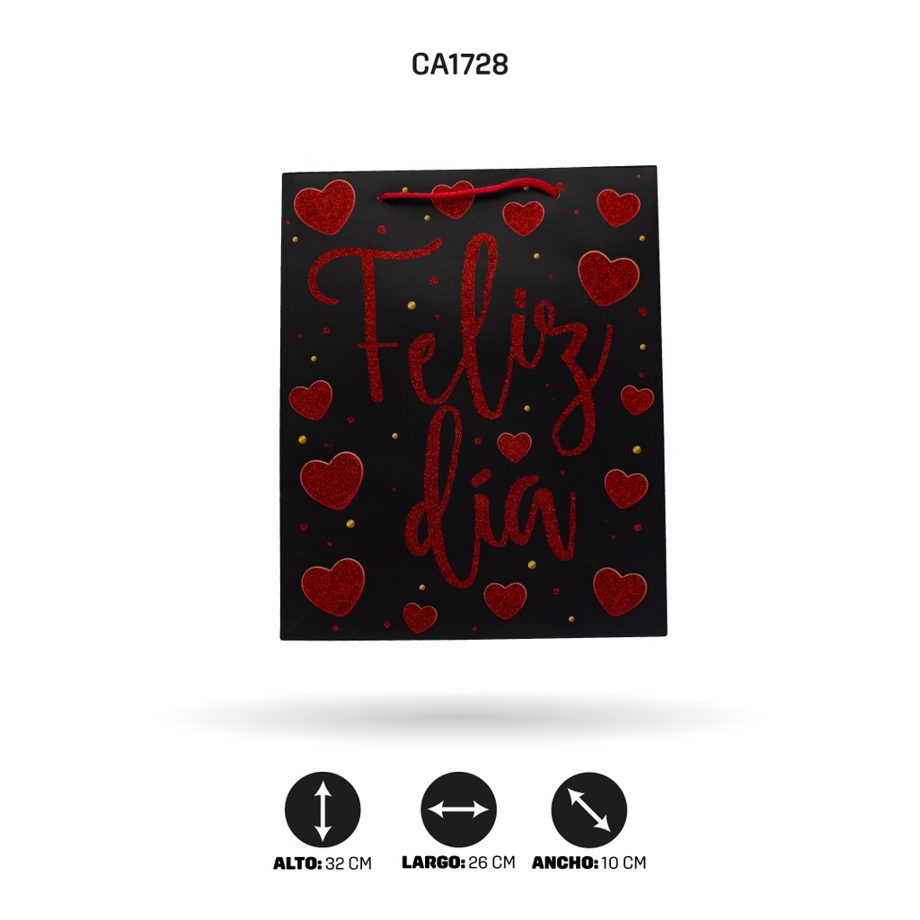 BOLSA REGALO 3D ESCARCHADA 26x32x10 210grsYM-1802-M [PAC5158]