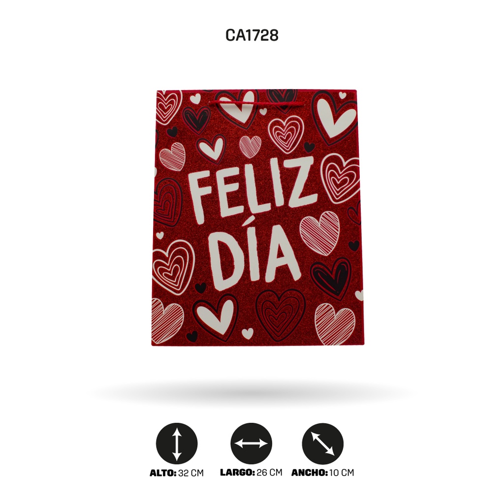 BOLSA REGALO 3D ESCARCHADA 26x32x10 210grsYM-1802-M [PAC5158]