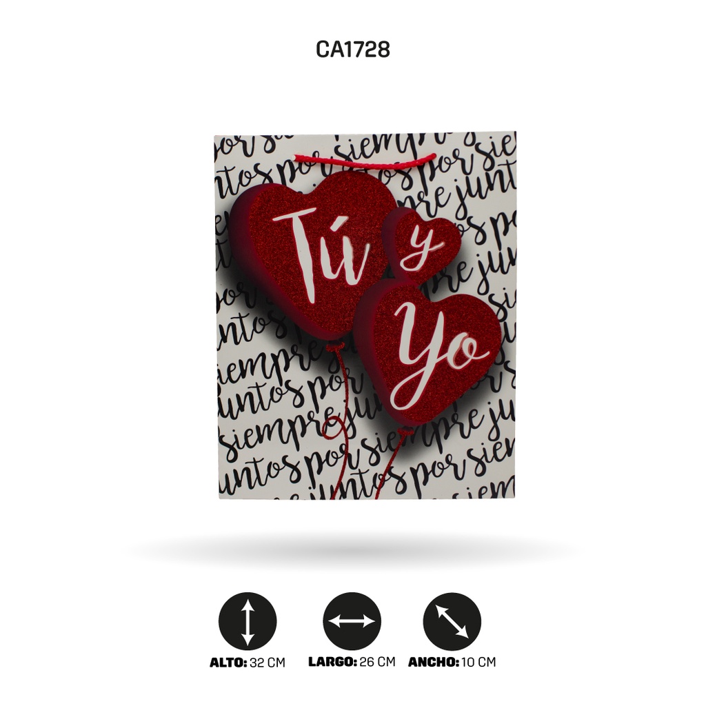 BOLSA REGALO 3D ESCARCHADA 26x32x10 210grsYM-1802-M [PAC5158]