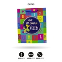 BOLSA REGALO 3D FELIZ CUMPLEAÑOS SORPRESA 26x32x10cm 210grs YM-2017-M [PAC5153]
