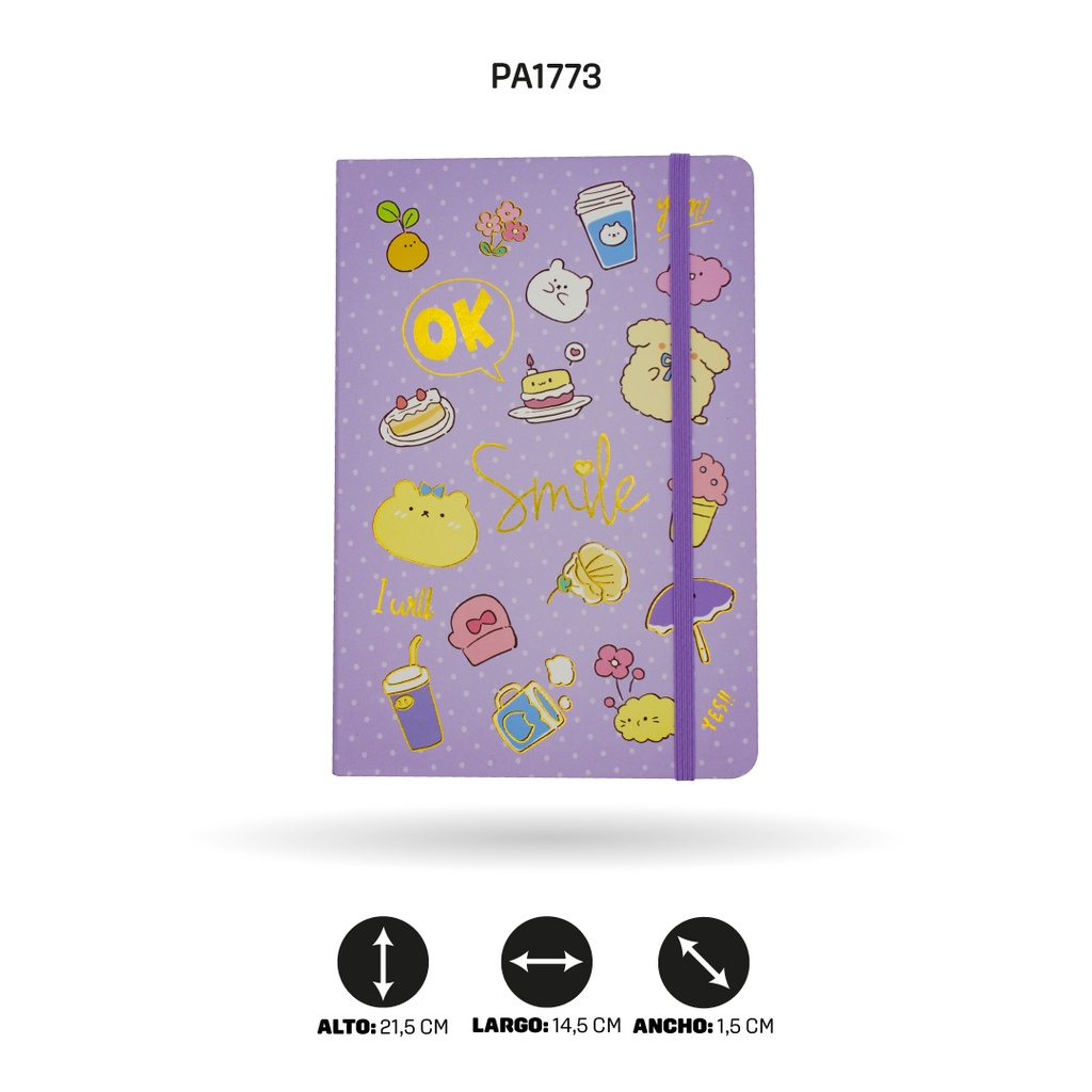 AGENDA CON ESTAMPADO DE OSOS DE 100 HOJAS CON BANDA A5-6000-14 [PAC4754]