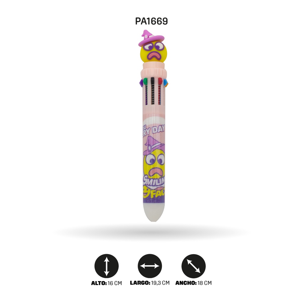 BOLIGRAFO 10 COLORES DE EMOJIS XX-6633 [PAC4562]