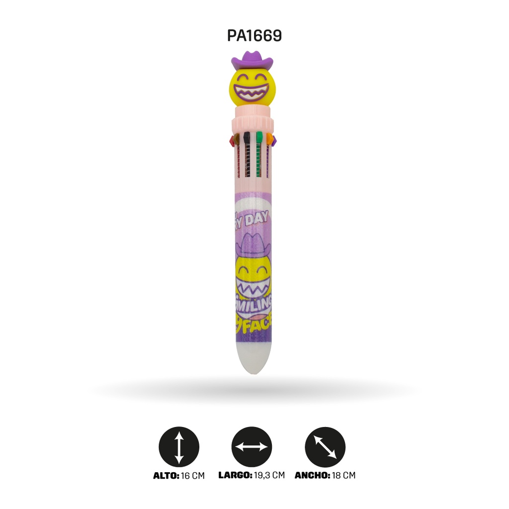 BOLIGRAFO 10 COLORES DE EMOJIS XX-6633 [PAC4562]