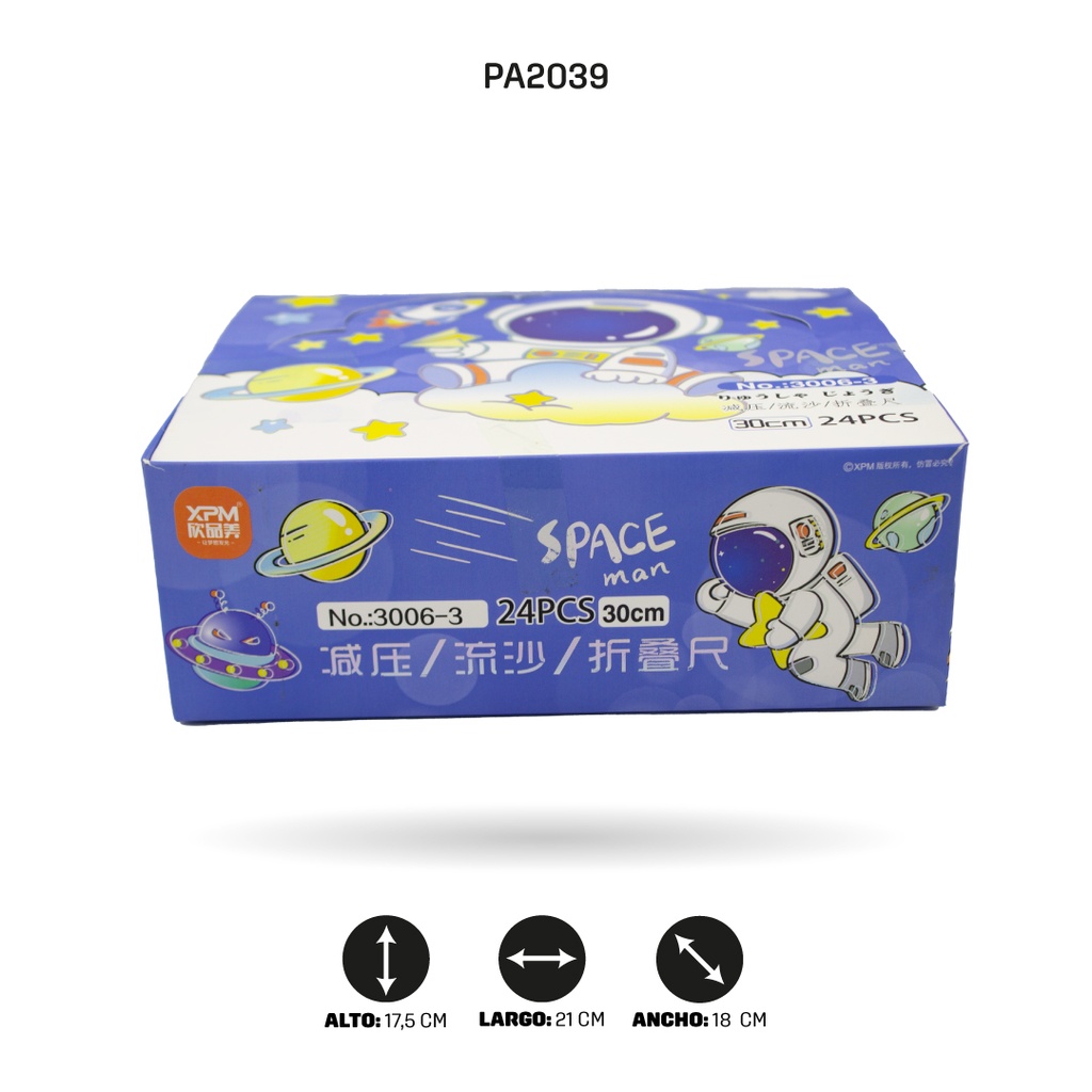 REGLAS LABUBU, ASTRONAUTA Y UNICORNIO XPM-3006-3/19/17 30CM DISPLX 24 [PAC4721]