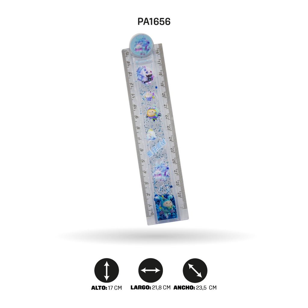 REGLA PLEGABLE ESCARCHADA DE ALIENS  1011 -30CM DISPL X24[PAC4512]