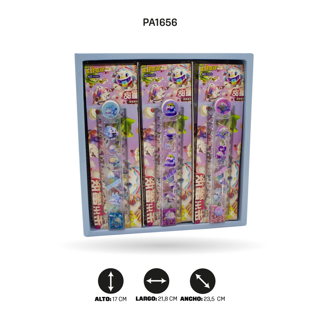 REGLA PLEGABLE ESCARCHADA DE ALIENS  1011 -30CM DISPL X24[PAC4512]