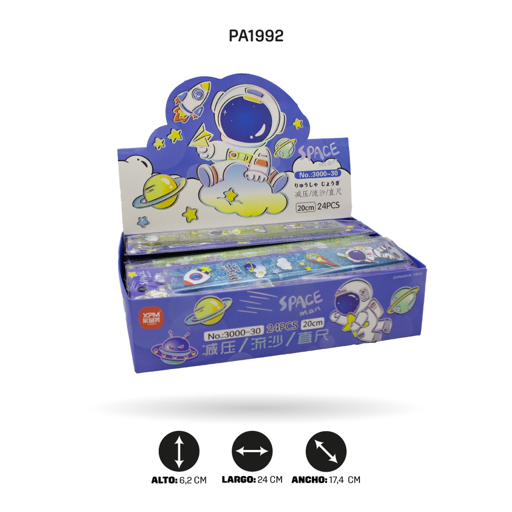 REGLA TRANSPARENTE ESCHARCHADA XPM-3000-30/48/61/59 20CM DISPLX 24 [PAC4710]