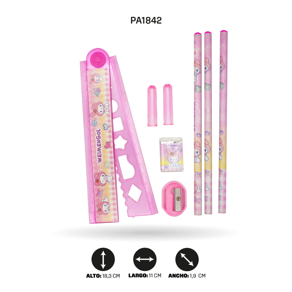 JUEGO DE LAPIZ PARA NIÑA Y NIÑO  7 MOTIVOS KM-9228  [PAC4585]