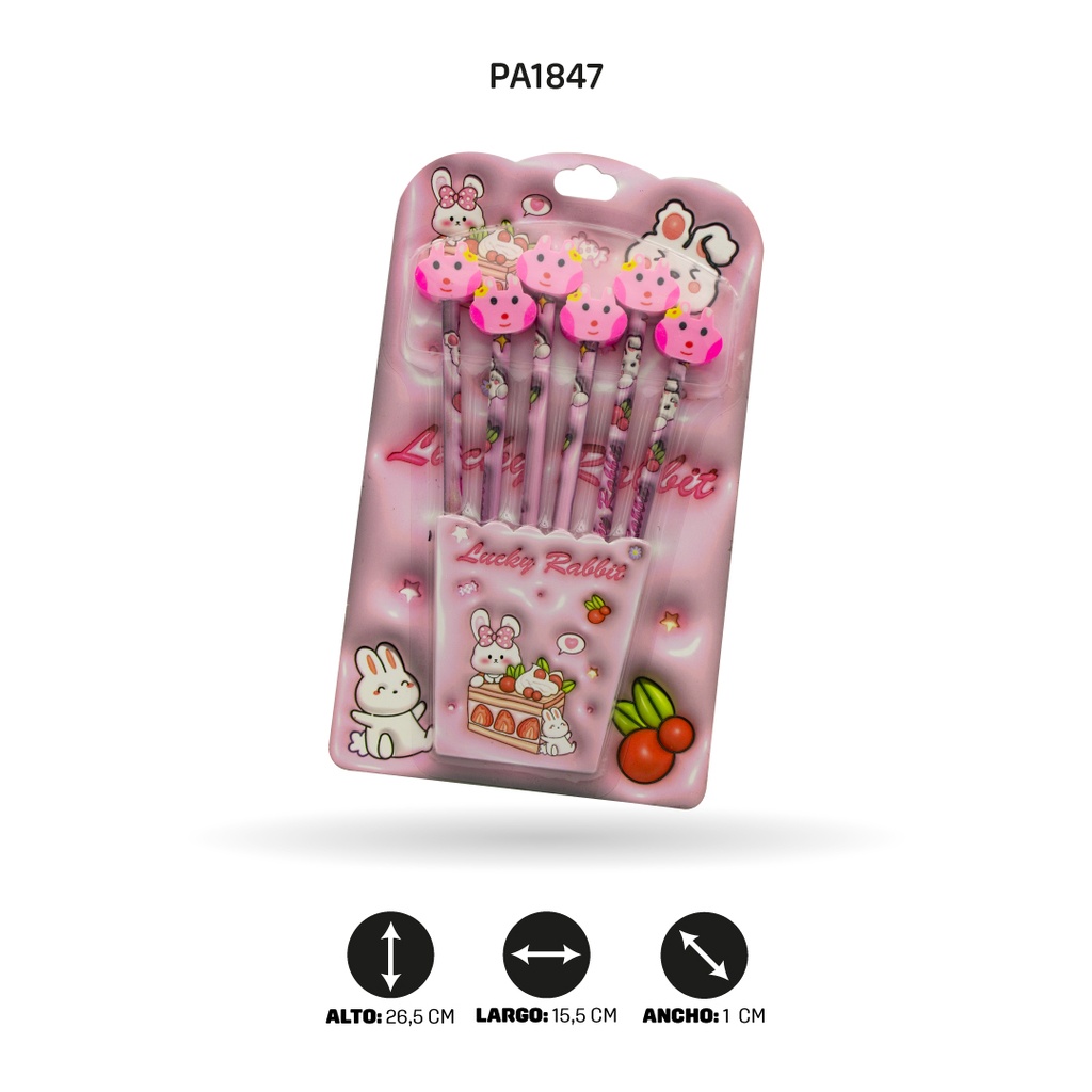 JUEGO DE LAPIZ 8032 ASTRONAUTA-CONEJO ROSA [PAC4590]