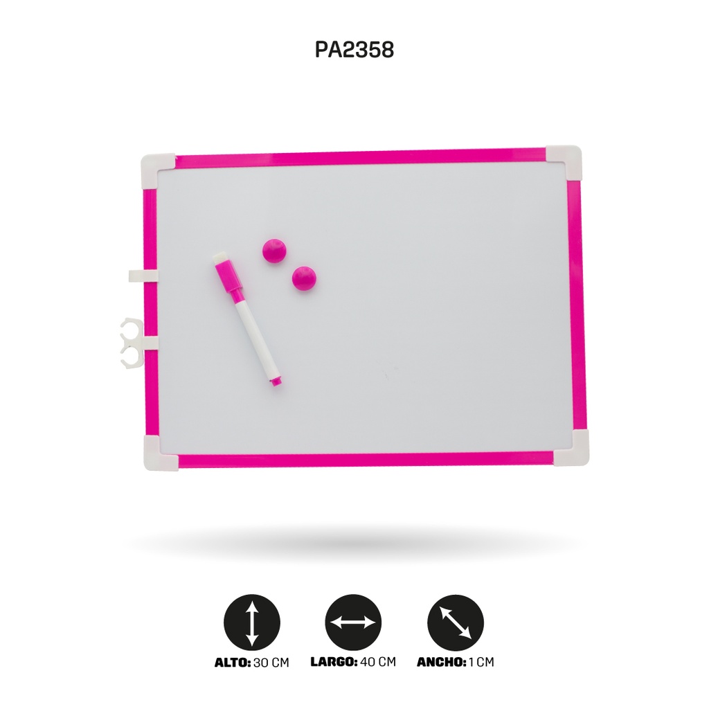 TABLERO CON MARCADOR Y BORRADOR NEÓN 30x40 [PAC4733]