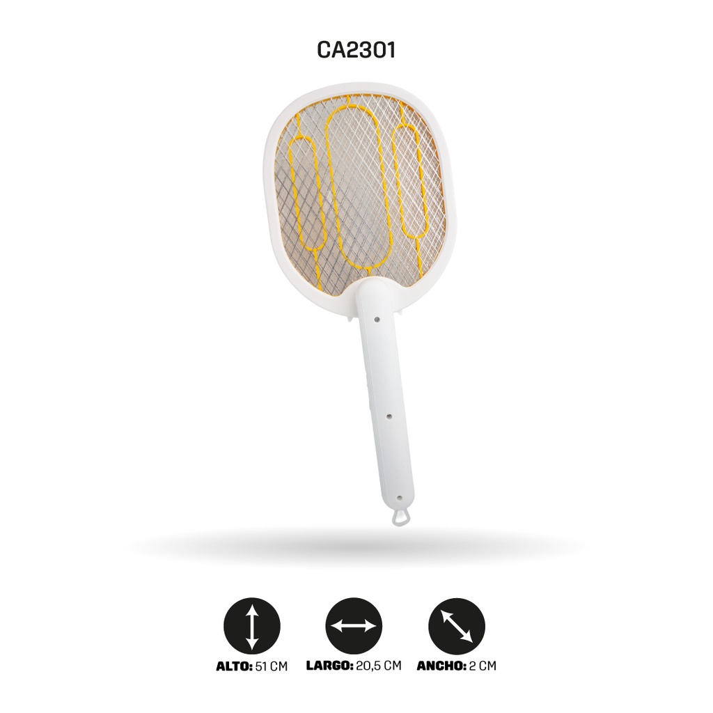 RAQUETA MATA MOSCOS ABATIBLE, RECARGABLE LTD-658 [PAC4461]