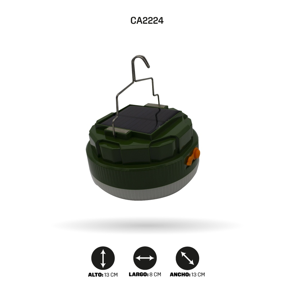 BOMBILLO RECARGABLE CON PANEL SOLAR TGX-158S [PAC4470]