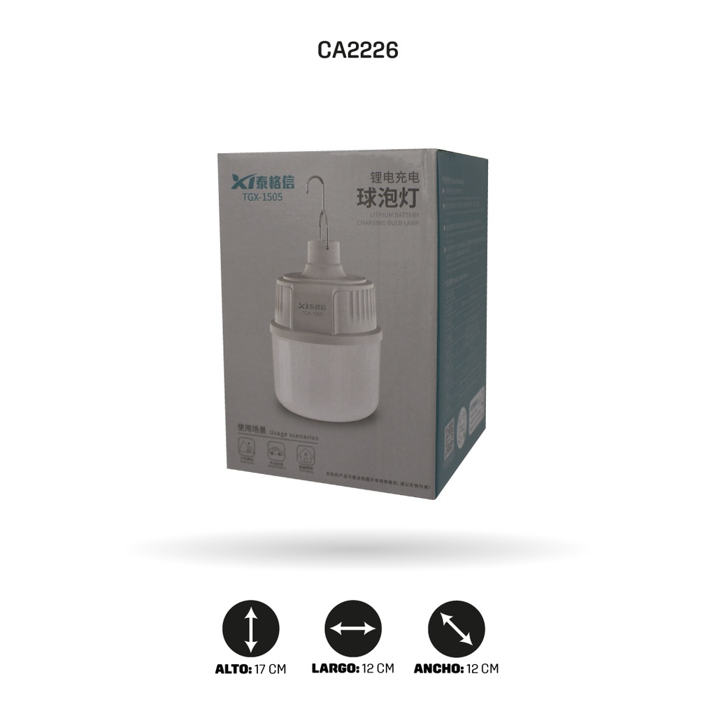 BOMBILLO RECARGABLE TGX-1515 [PAC4472]