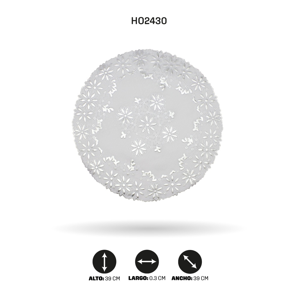 INDIVIDUAL DE MESA REDONDO PLATEADO [PAC5288]