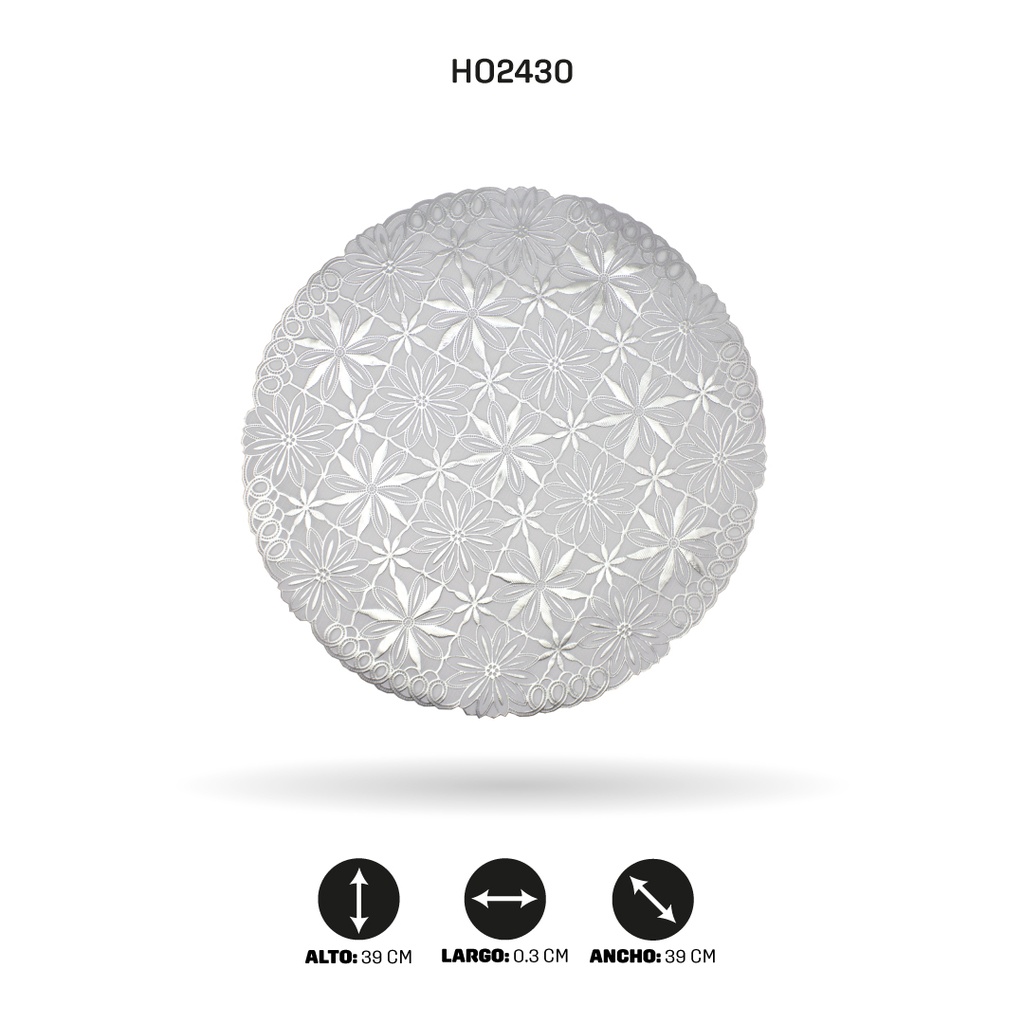 INDIVIDUAL DE MESA REDONDO PLATEADO [PAC5288]