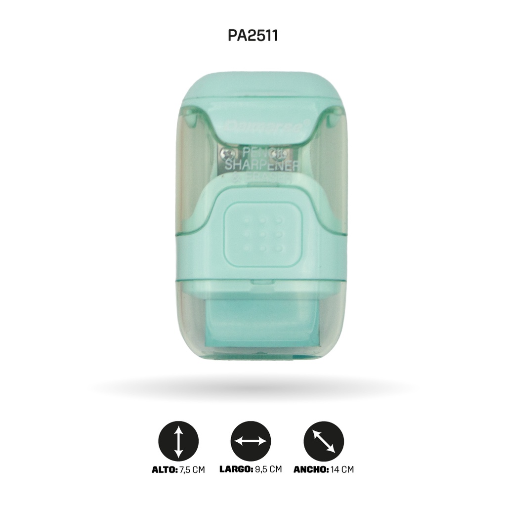 SACAPUNTAS DOBLE CON BORRADOR COLOR PASTEL DISPLAY X24 UNDSDMS-854 [PAC4872]