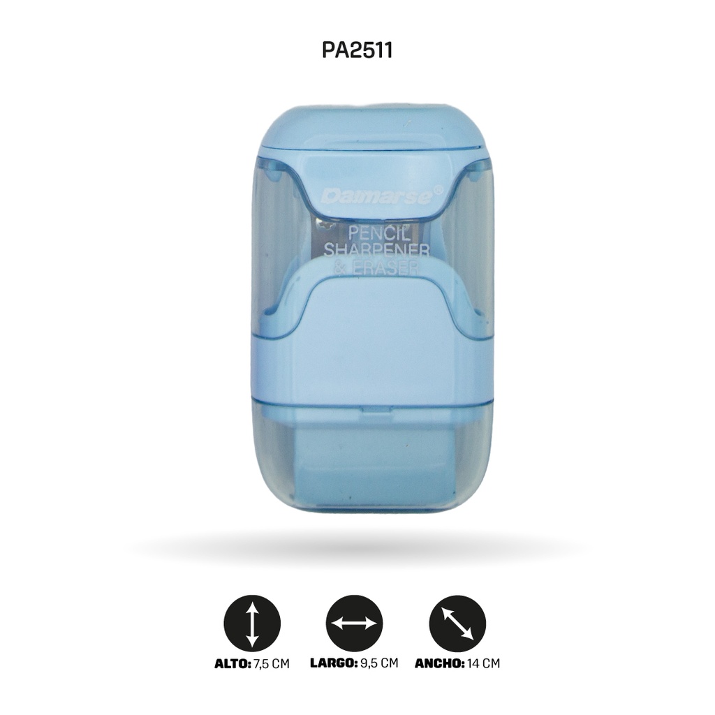 SACAPUNTAS DOBLE CON BORRADOR COLOR PASTEL DISPLAY X24 UNDSDMS-854 [PAC4872]