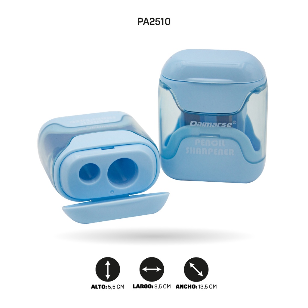 SACAPUNTAS DOBLE COLOR PASTEL DISPLAY X12 DMS-858 [PAC4871]