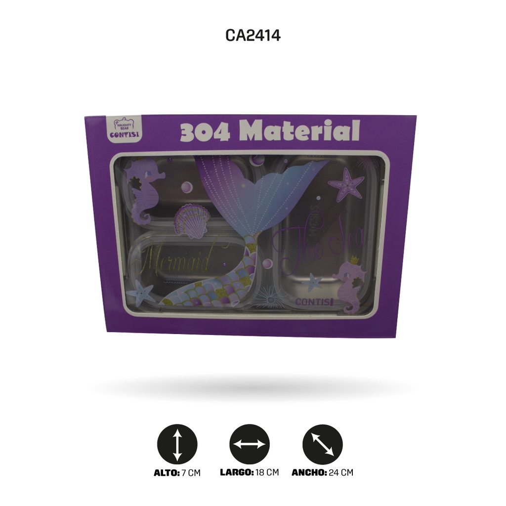 LONCHERA INFANTIL EN ACERO INOXIDABLE 4 MOTIVOS 886 [PAC4795]