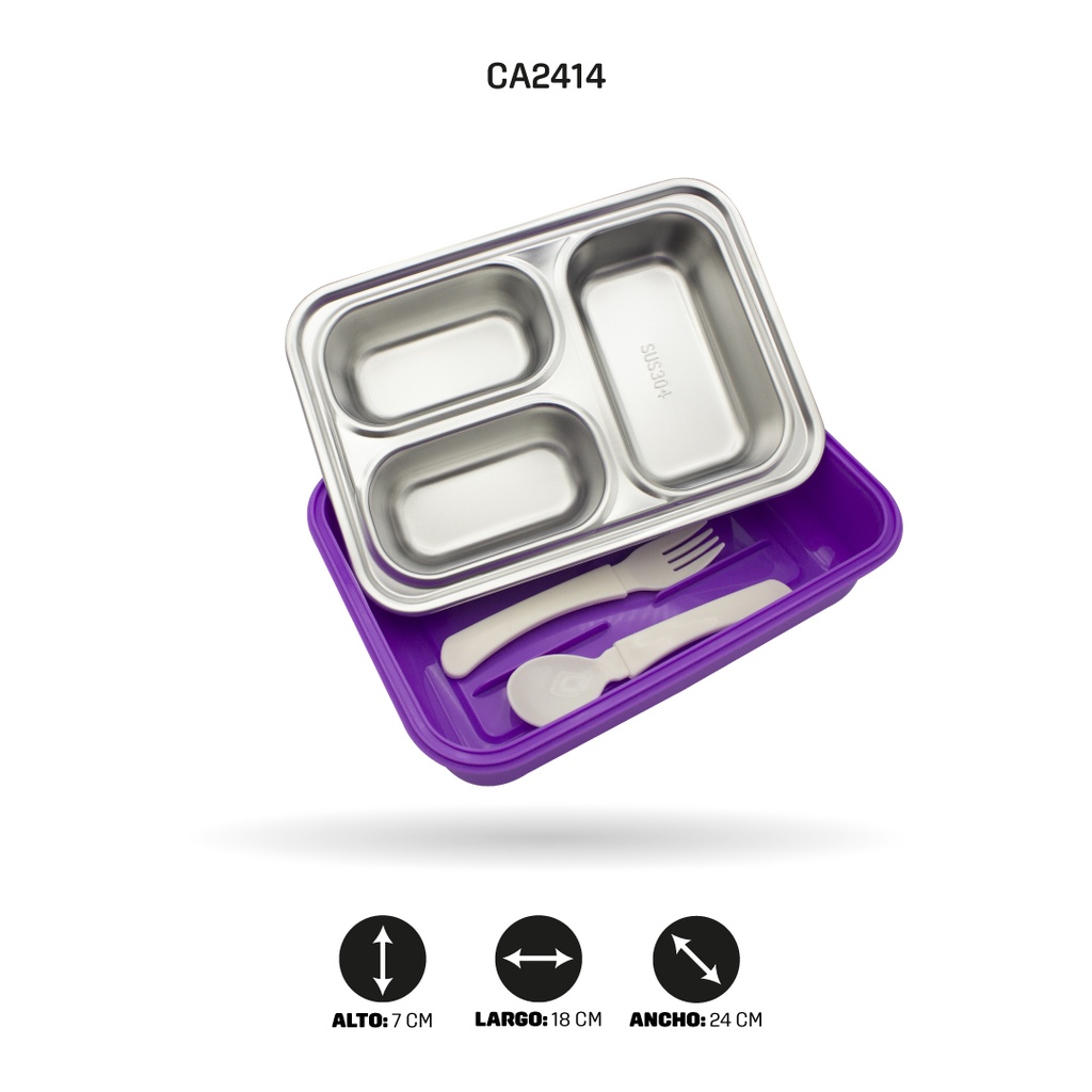 LONCHERA INFANTIL EN ACERO INOXIDABLE 4 MOTIVOS 886 [PAC4795]