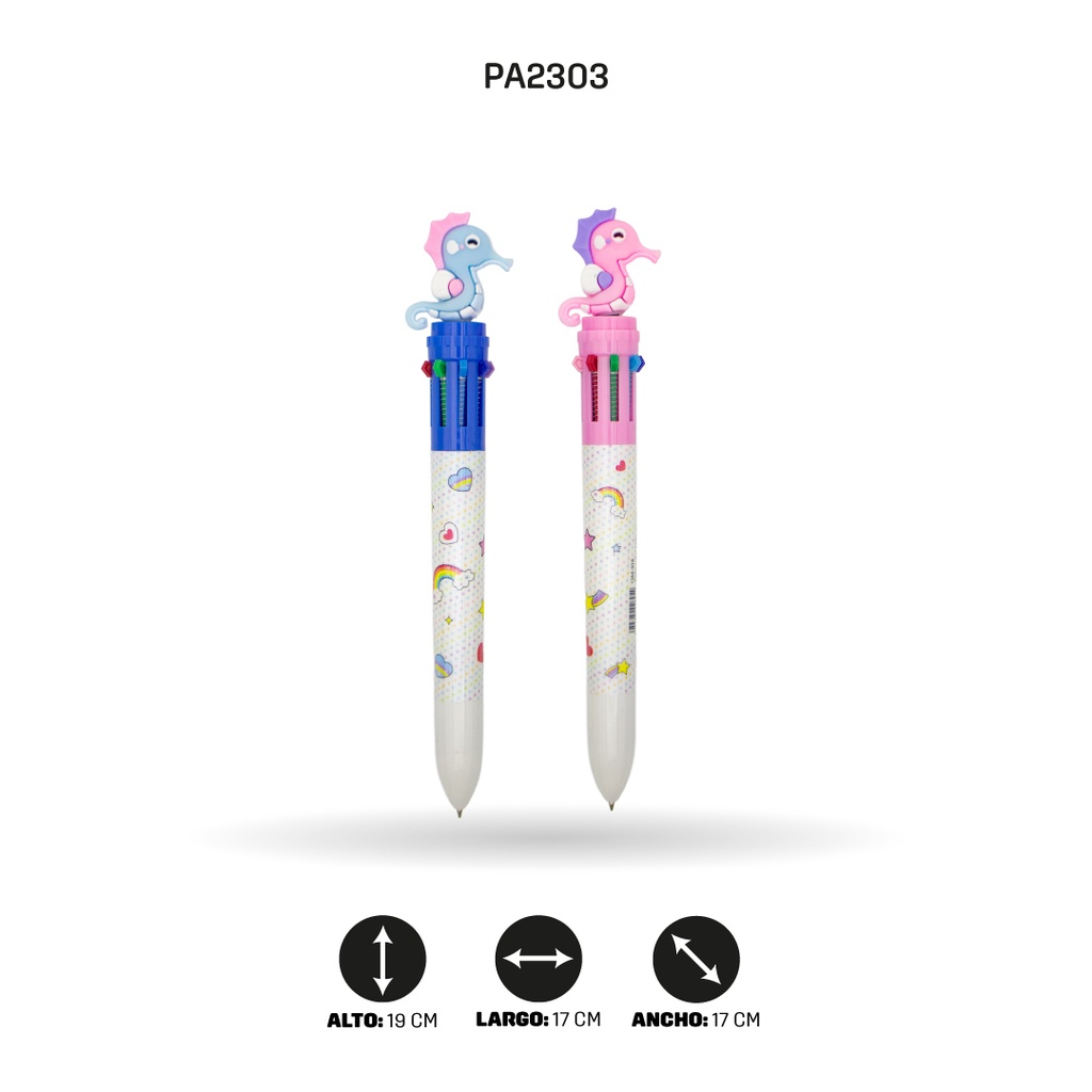 BOLIGRAFO MINA 8 COLORES 6 MOTIVOS DISPLEY X 36 QM-918[PAC4571]