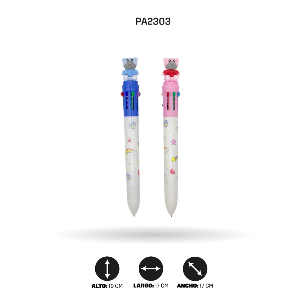 BOLIGRAFO MINA 8 COLORES 6 MOTIVOS DISPLEY X 36 QM-918[PAC4571]