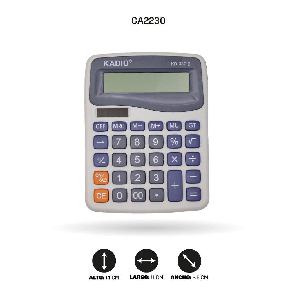 CALCULADORA KADIO 12 DIGITOS KD3871B [PAC5352]
