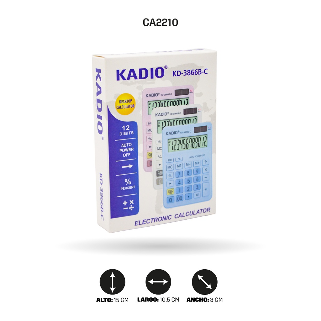 CALCULADORA KADIO KD3866B-C [PAC5350]