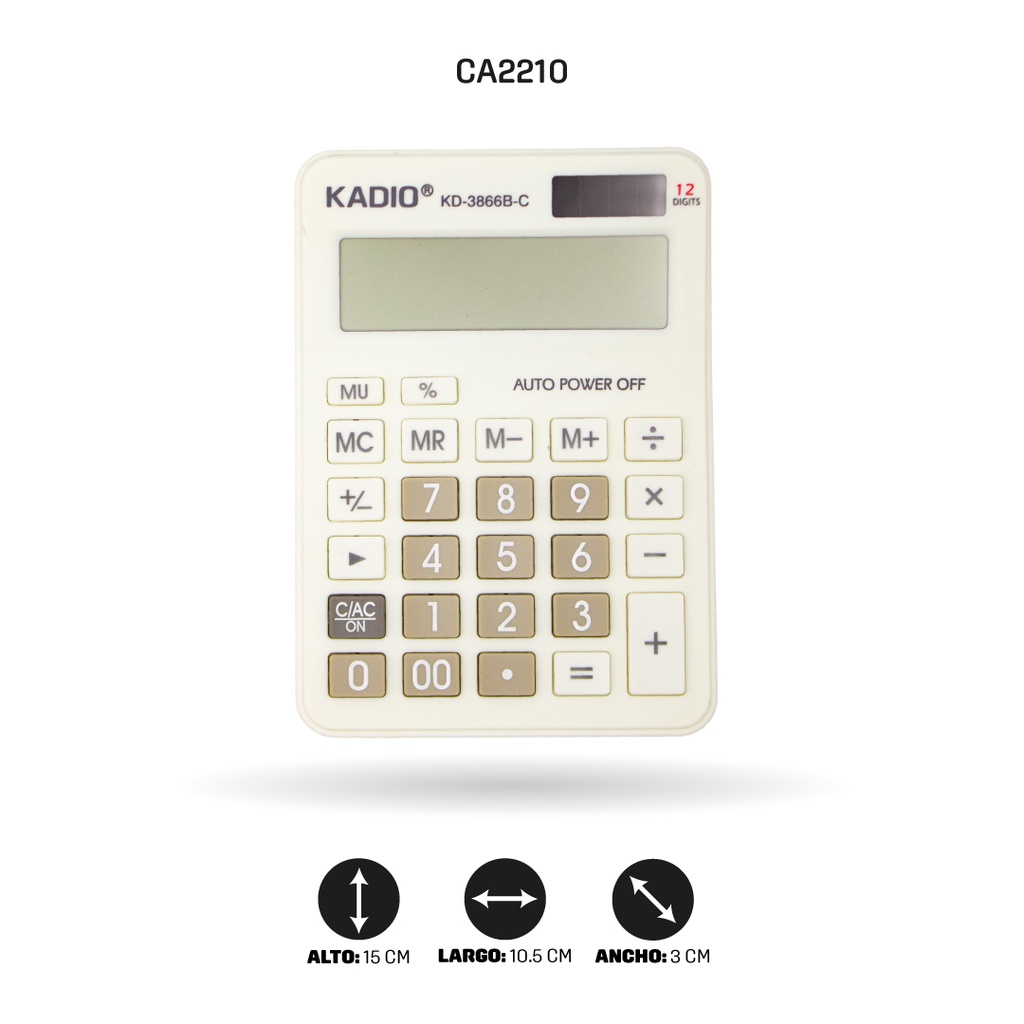 CALCULADORA KADIO KD3866B-C [PAC5350]