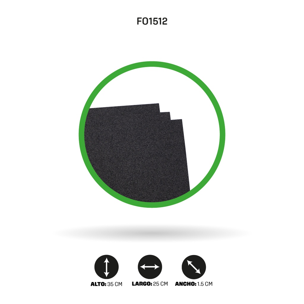 FOAMY 1/8  AH ROYAL ESCARCHADO NEGRO X10 UND  [FO1512]