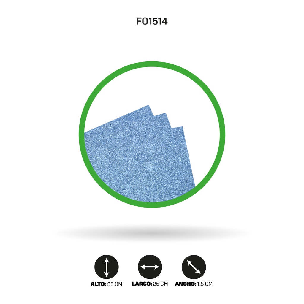 FOAMY 1/8  AH ROYAL ESCARCHADO AZUL CLARO X10 UND [FO1514]