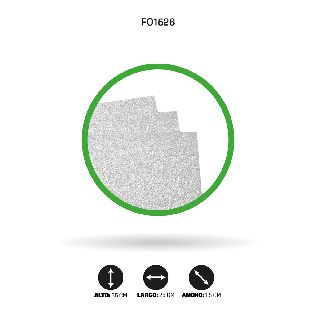 FOAMY 1/8 AH ROYAL ESCARCHADO PLATA X10 UND [1526]