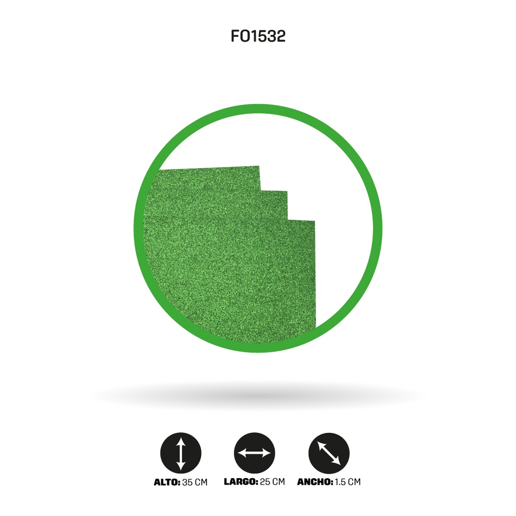 FOAMY 1/8 AH ROYAL ESCARCHADO VERDE PASTO X10 UND [1532]