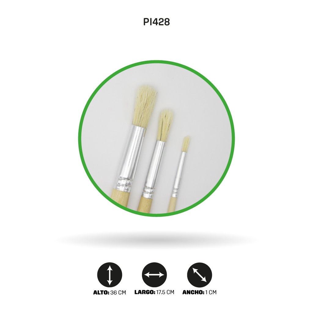 PINCEL CHINO REDONDO JUEGO DEL 1 AL 12 X12 [PAC80081-428-PAC20246-428]